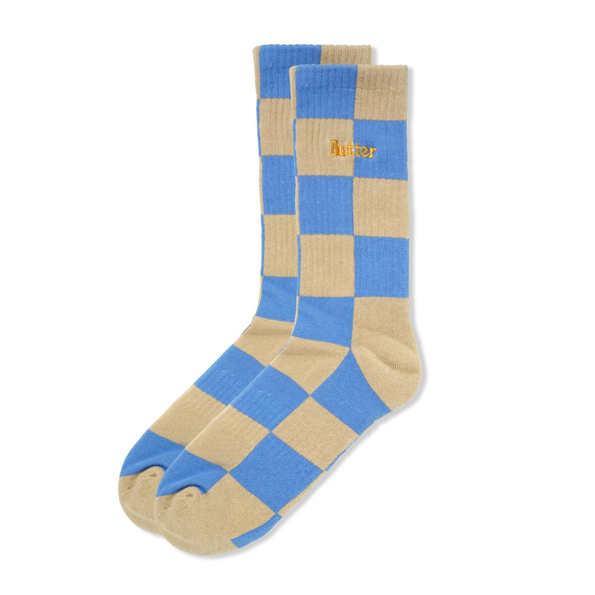Butter Cheeckerd Socks Oat / Lake
