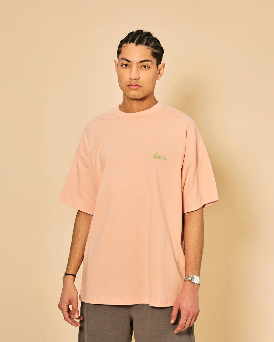 Paráis Logo Embroidered T-shirt Pink Clay