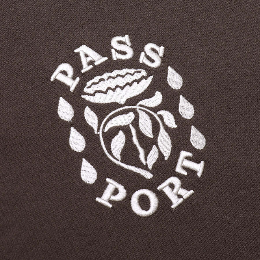 Passport Fountain Embroidery Tee Brown