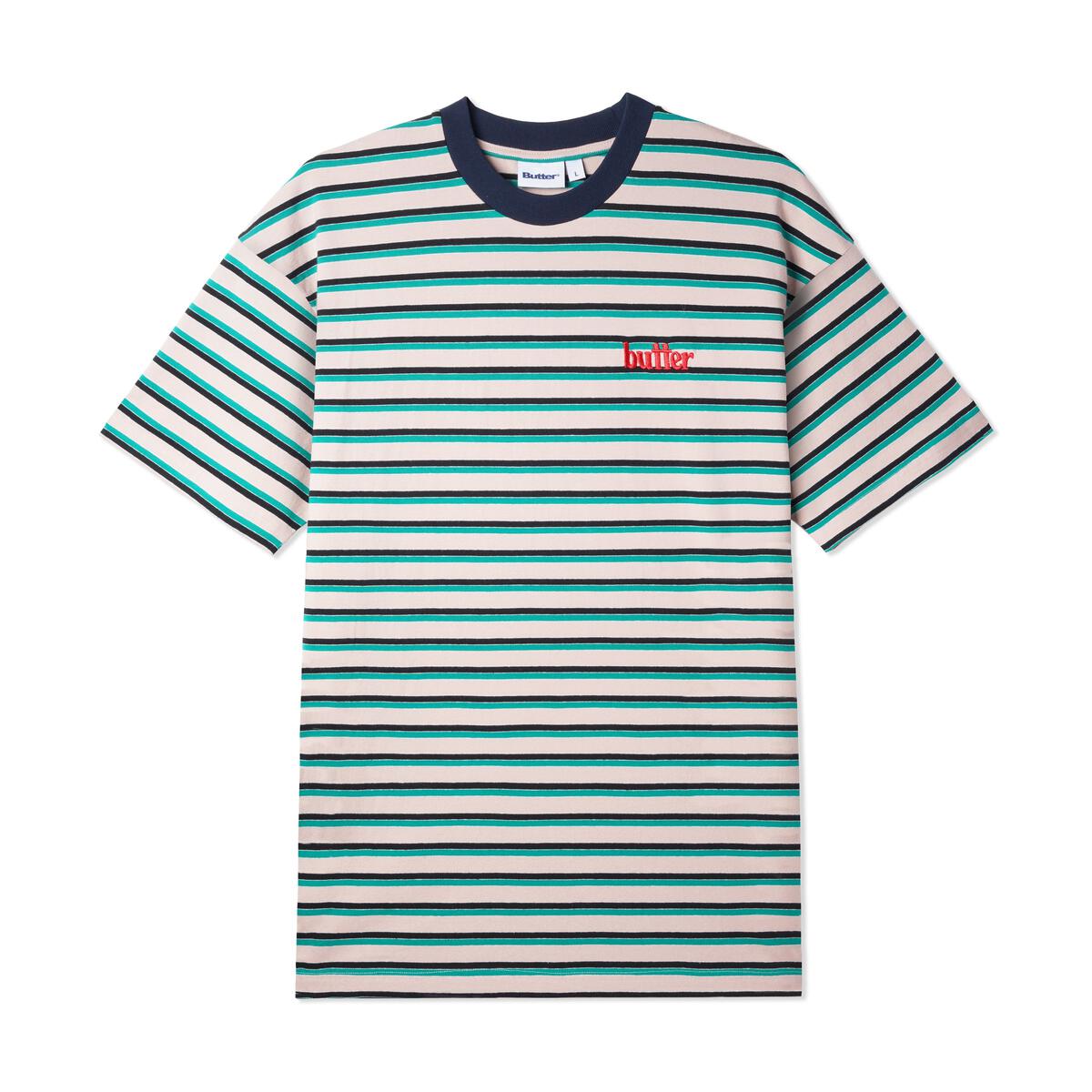 Butter Thomas Stripe Tee Peach / Green