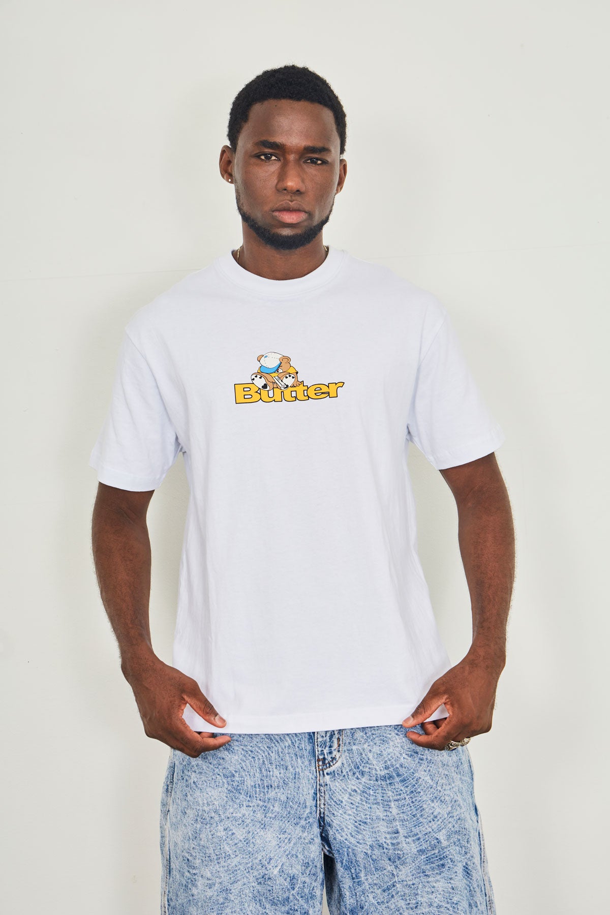 Butter Teddy Logo Tee White