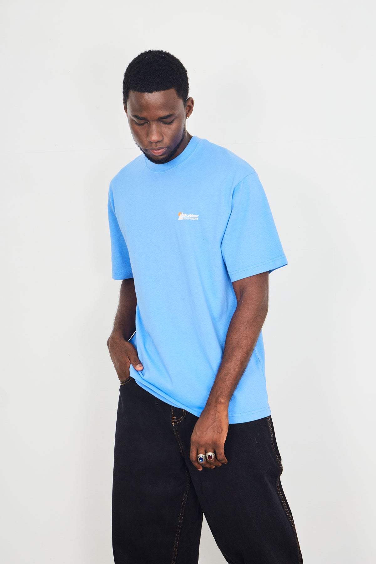 Butter Equipment Pigment Dye Tee Blue