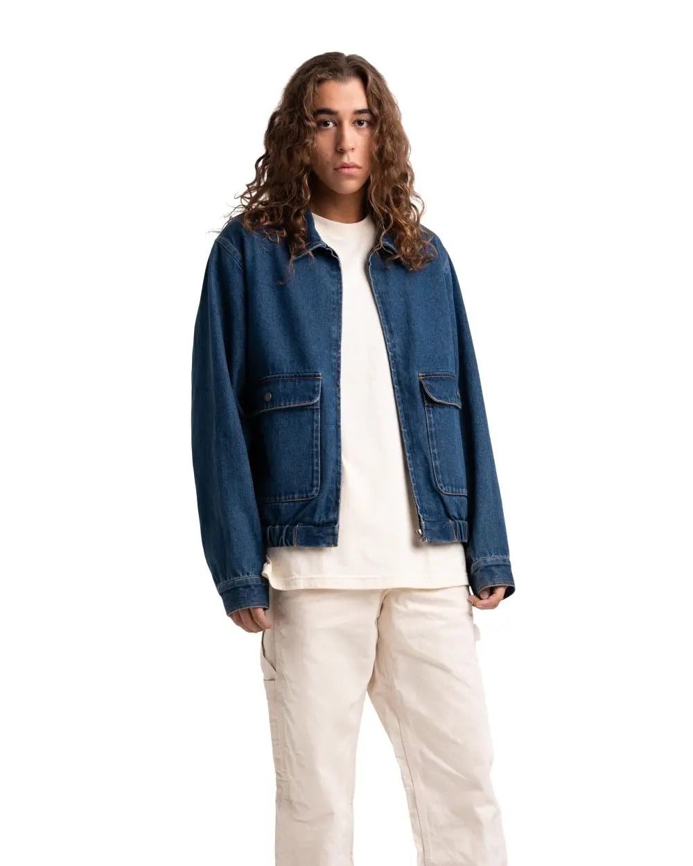 Herschel Denim Bomber Jacket Blue Washed