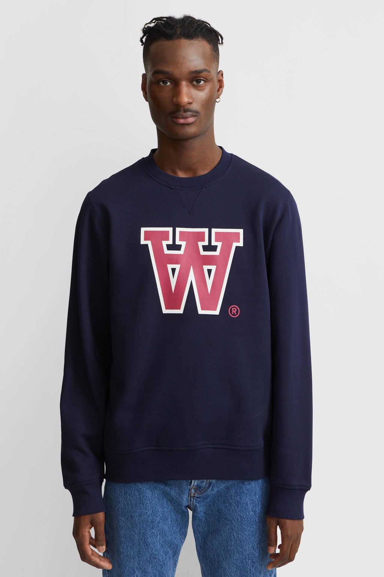 Double A by Wood Wood Tye Crewneck Navy