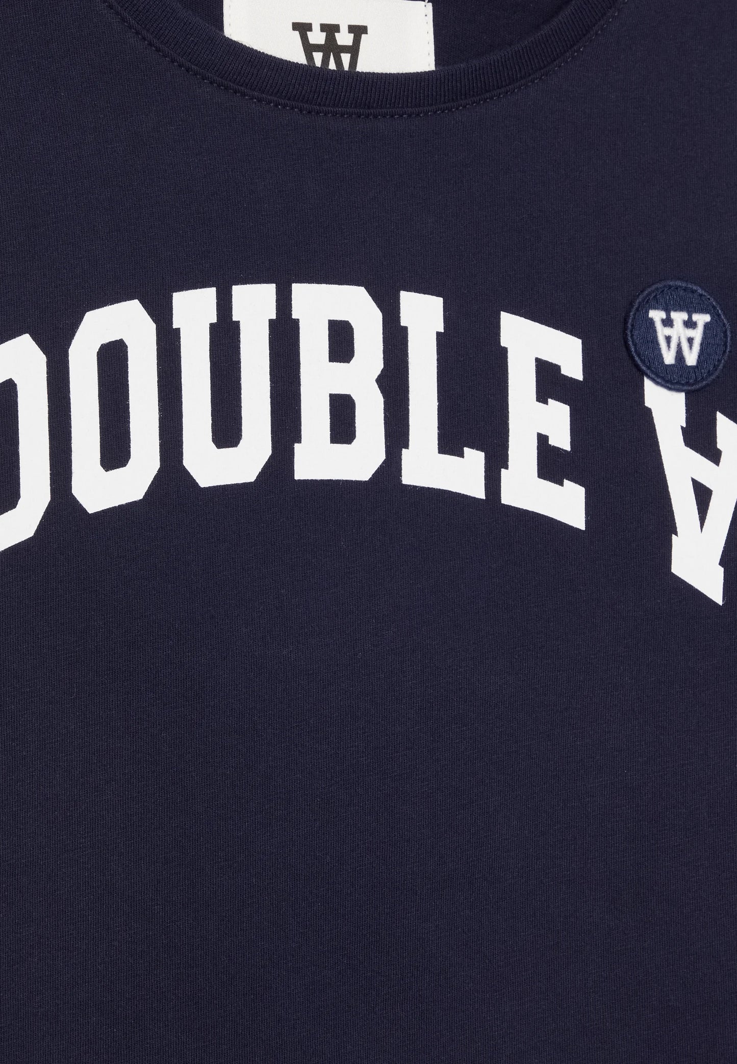 Double A by Wood Wood Mia Arch Script T-shirt Navy ( Women's)