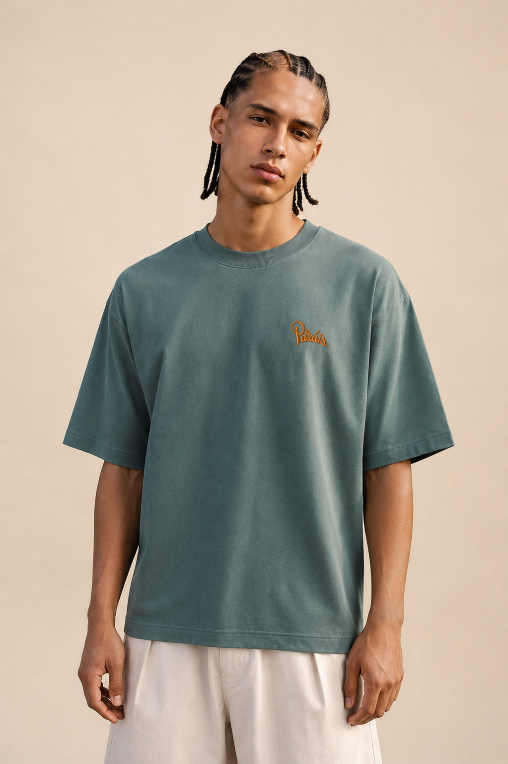 Paráis Embroidered Logo T-shirt Sage Green