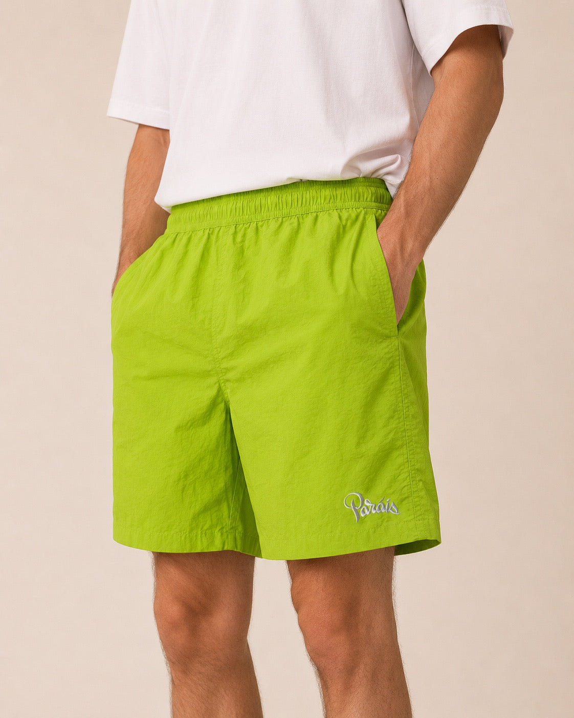 Paráis Lime Green Nylon Swim shorts