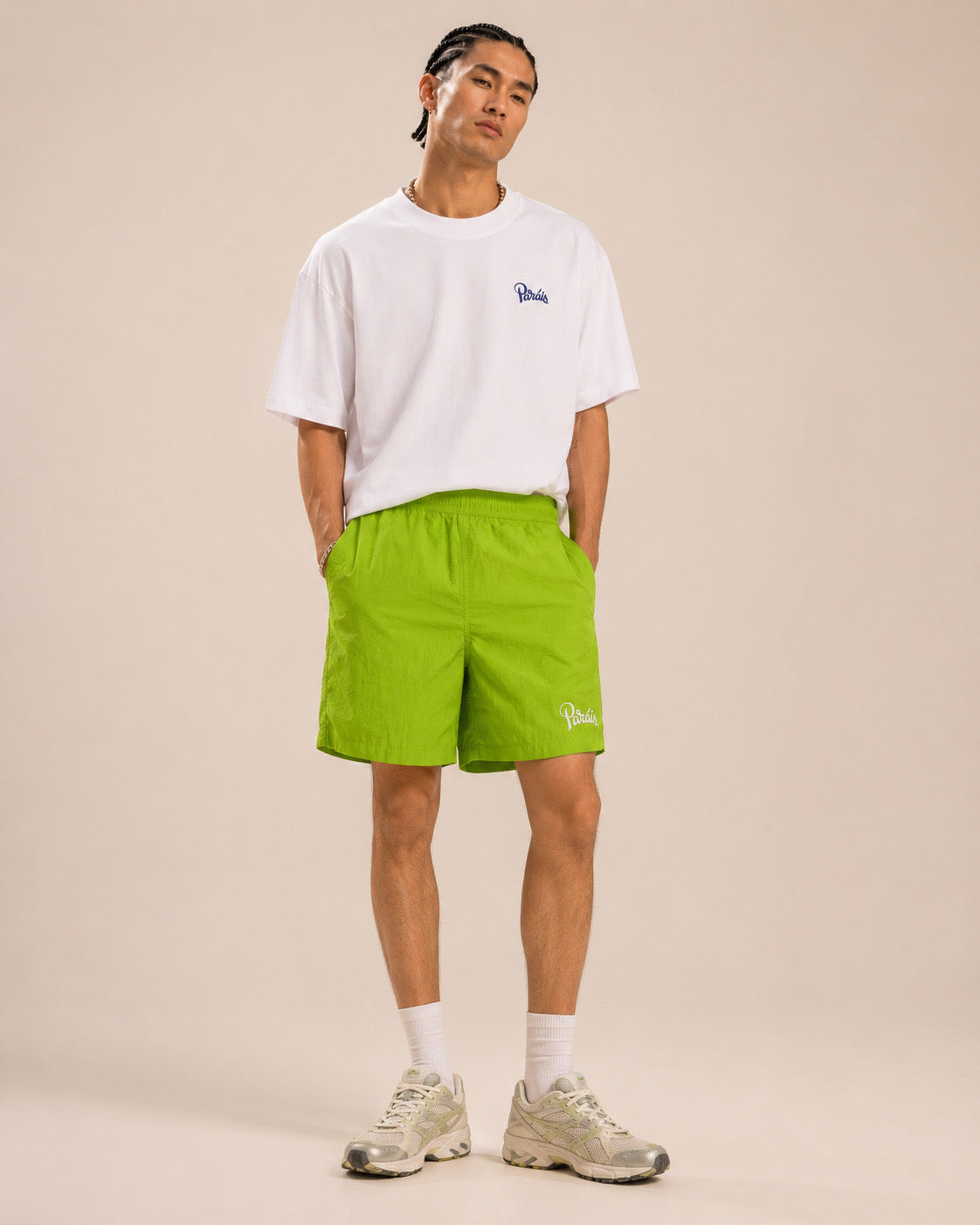 Paráis Lime Green Nylon Swim shorts