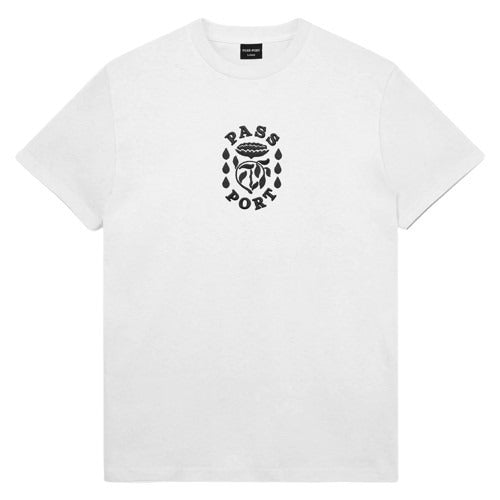 Passport Fountain Embroidery Tee White