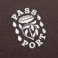 Passport Fountain Embroidery Tee Brown
