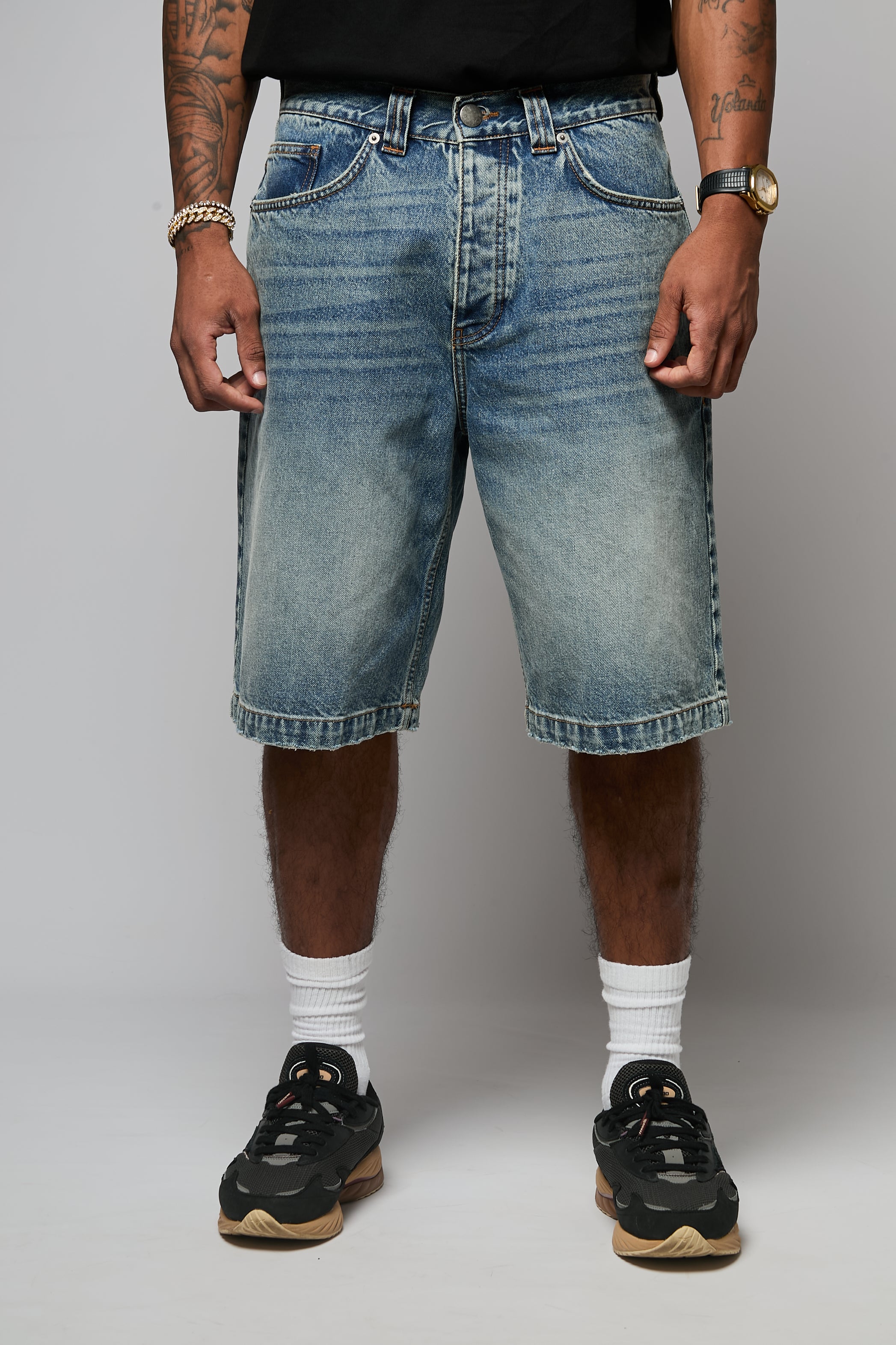 Paráis Signature Mid Blue Denim Shorts