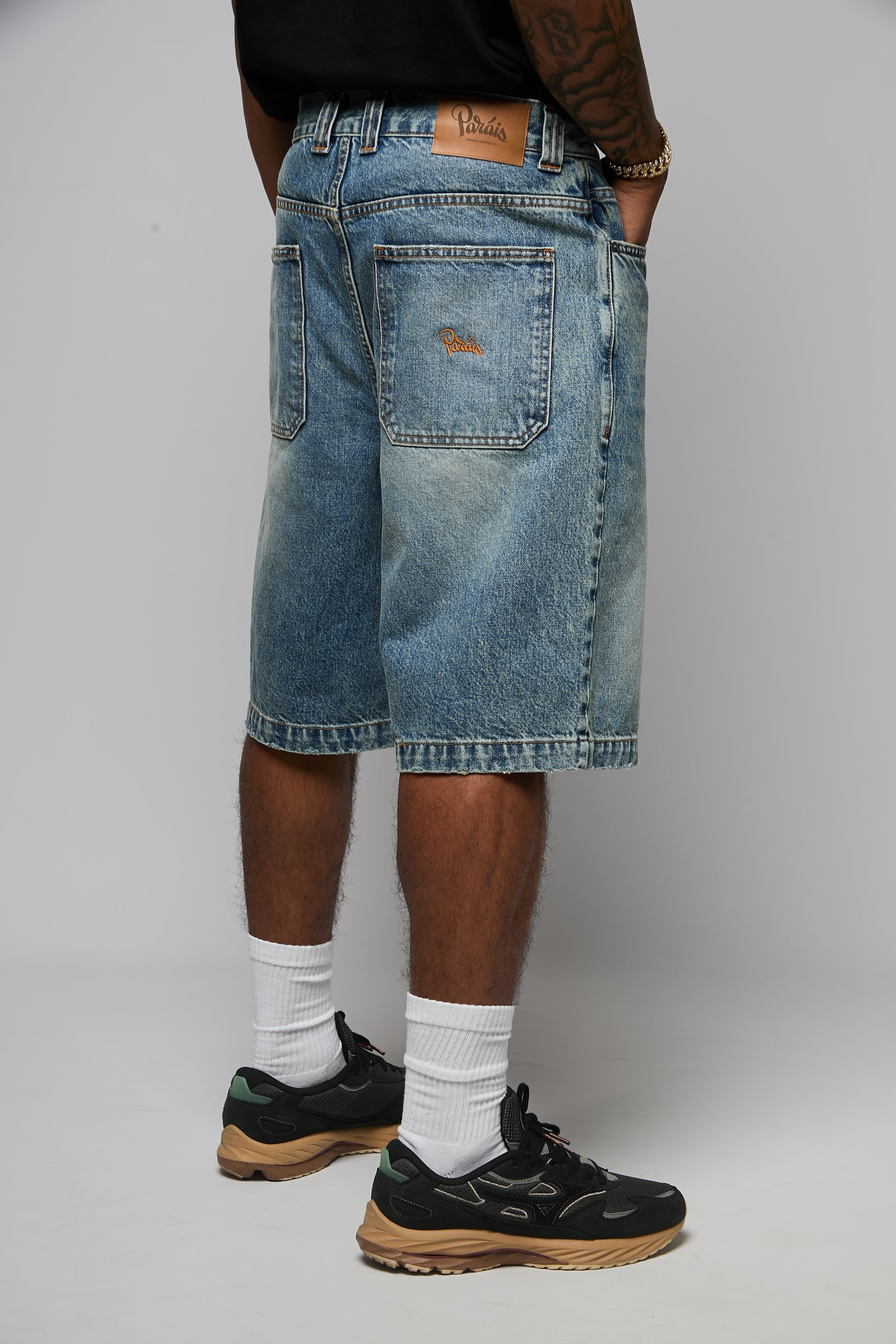 Paráis Signature Mid Blue Denim Shorts
