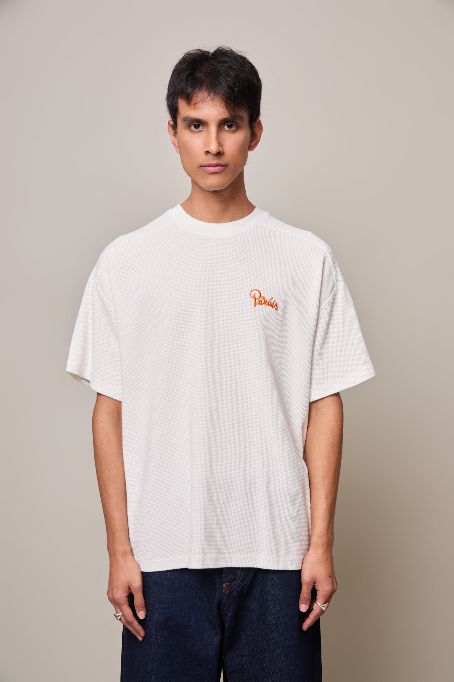 Paráis Embroidered Waffle Tee Off-white
