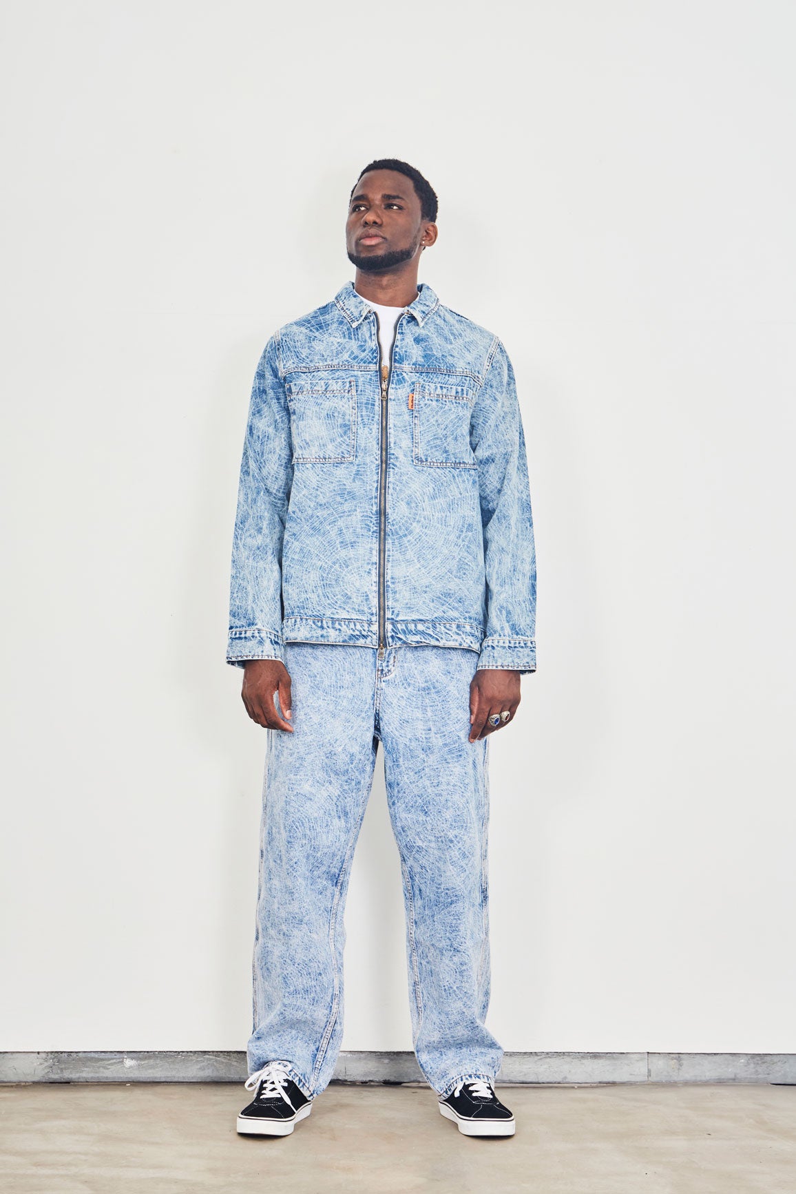 Blue acid shop wash denim jacket