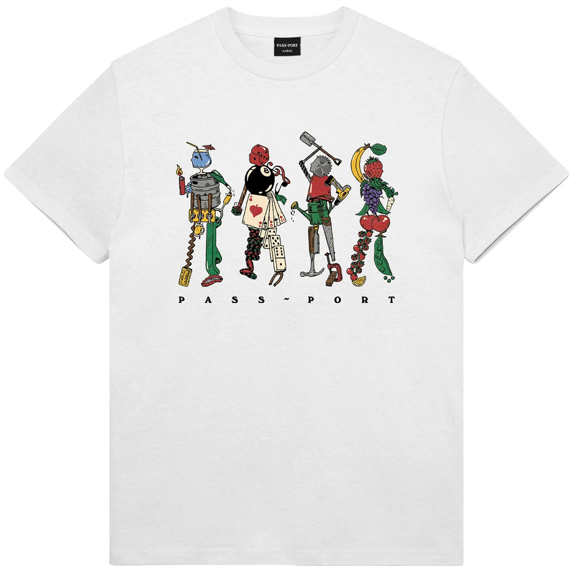 Passport Asorted Friends Tee White