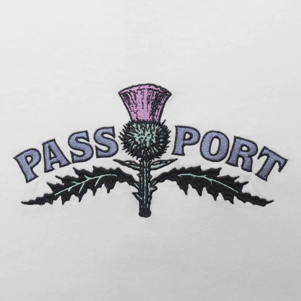 Passport Thistle Embroidery Tee Ash