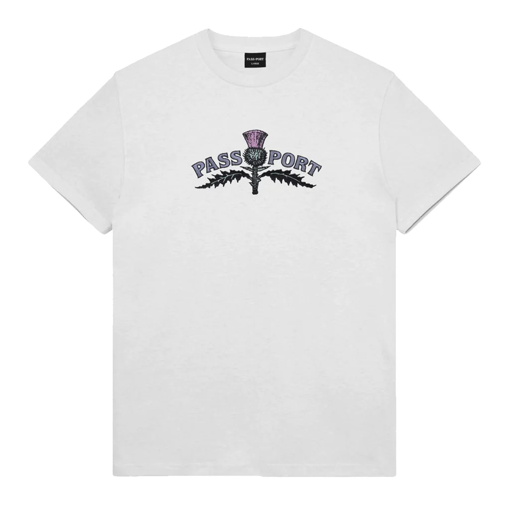 Passport Thistle Embroidery Tee Ash