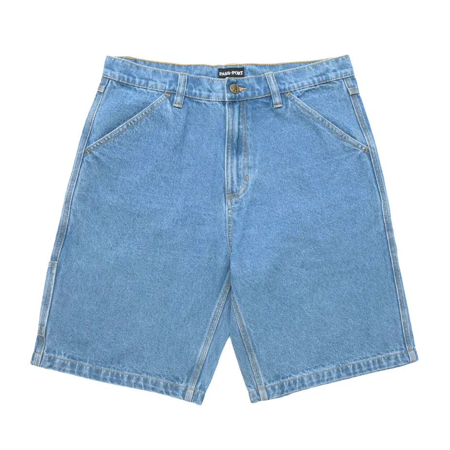 Passport Workers Club Denim Shorts Washed Indigo