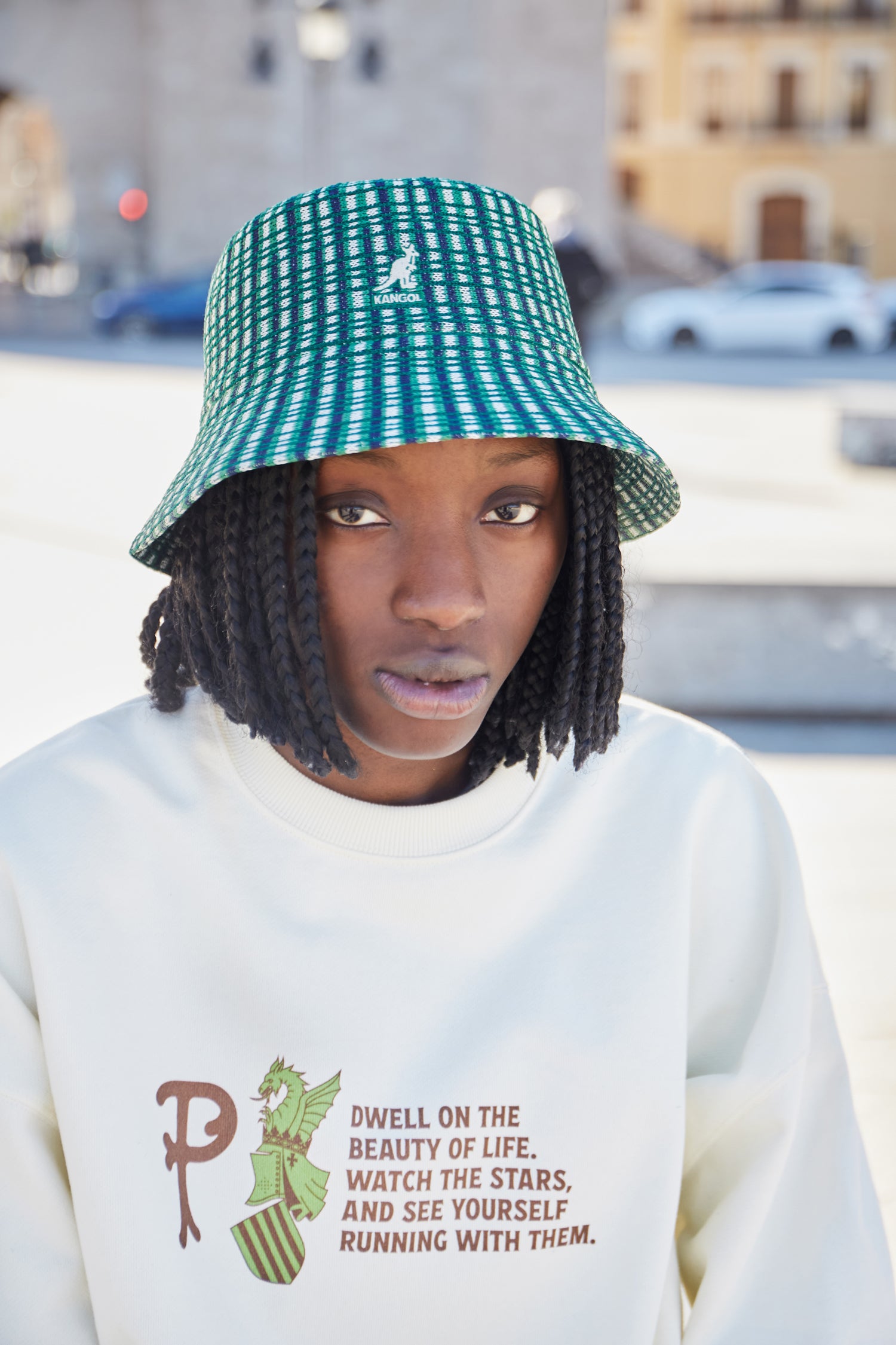 Green kangol sales bucket hat