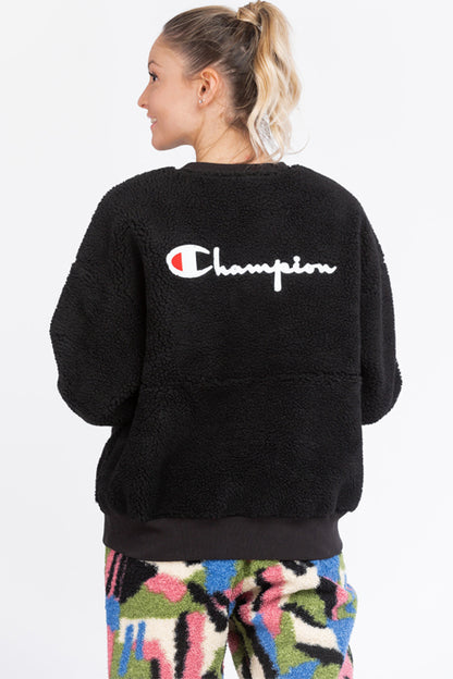 Champion Oversized Sherpa Crewneck Black ( Women’s )