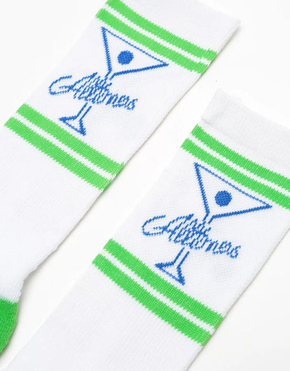 Alltimers  Classic Logo Socks White Green
