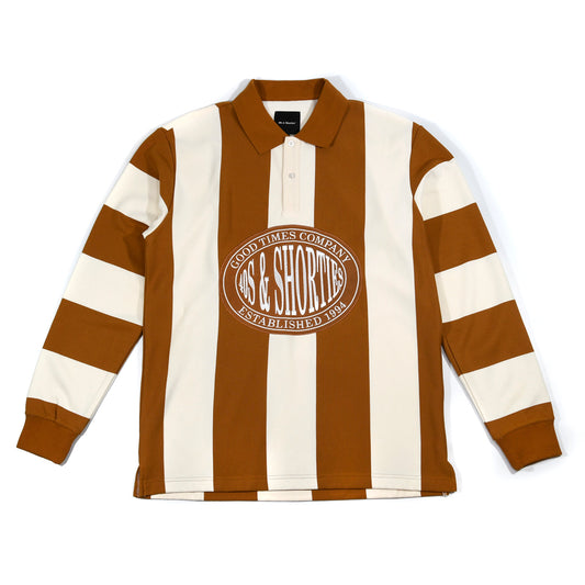 40's & Shorties Heritage Rugby Sweatshirt Brown Stripes