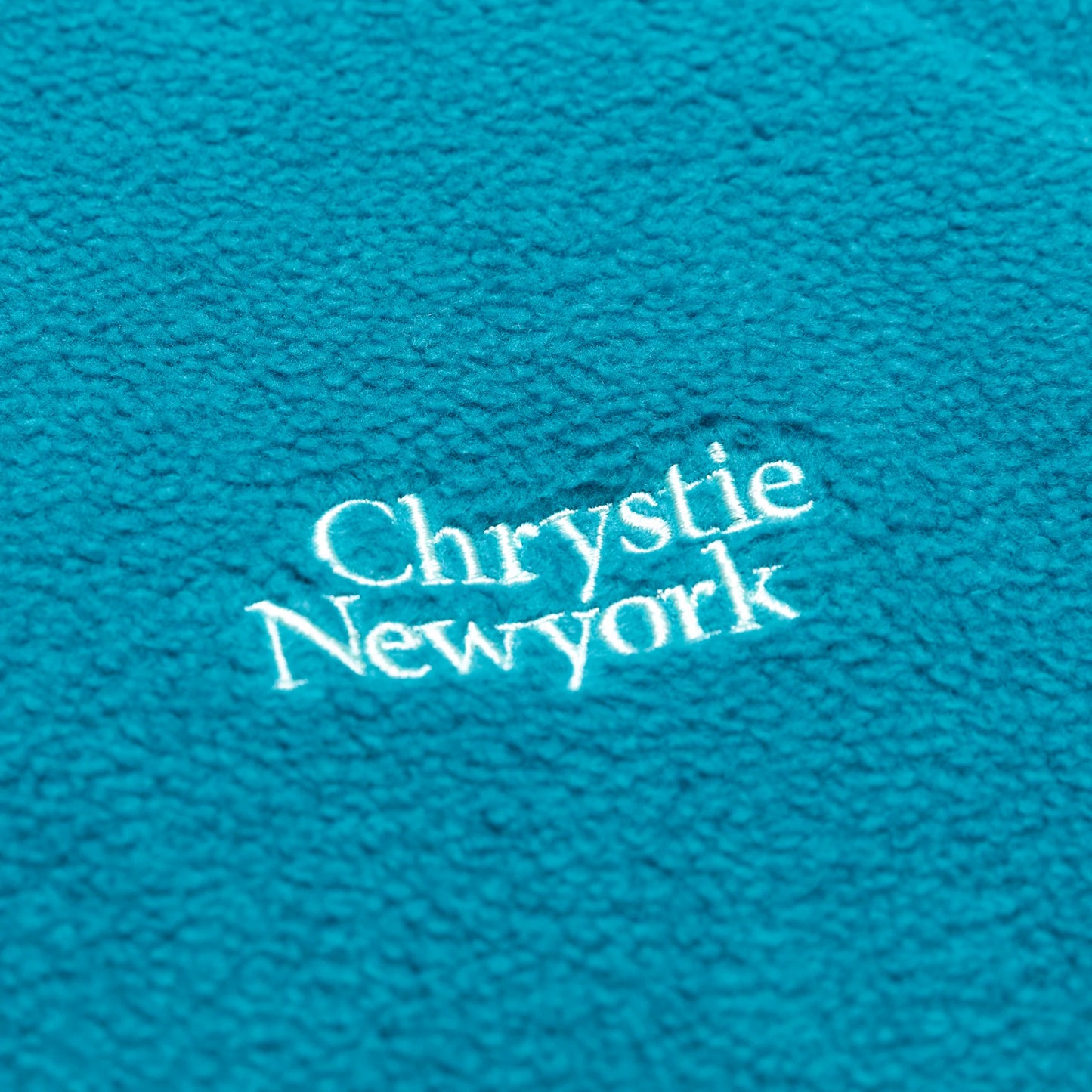 Chrystie NYC Reversed Fleece Classic Logo Crewneck Turquoise
