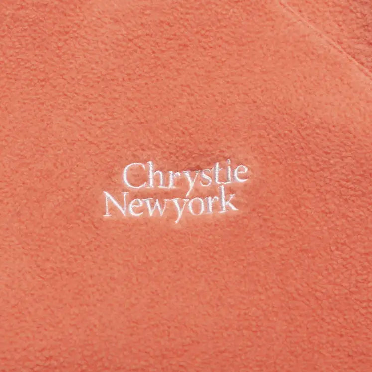 Chrystie NYC PRM Reverse Fleece Classic Logo Crewneck Coral